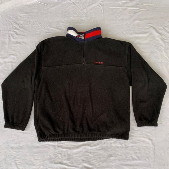 Vintage 90s Tommy Hilfiger Quarter Zip Fleece - Mens Extra Large - Picture 1 of 5